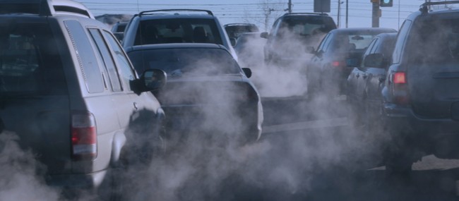 Cars-In-Traffic-with-Visible-Exhaust