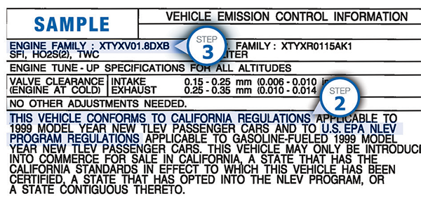 VECI Emission Label Location & Information | Walker Exhaust ...